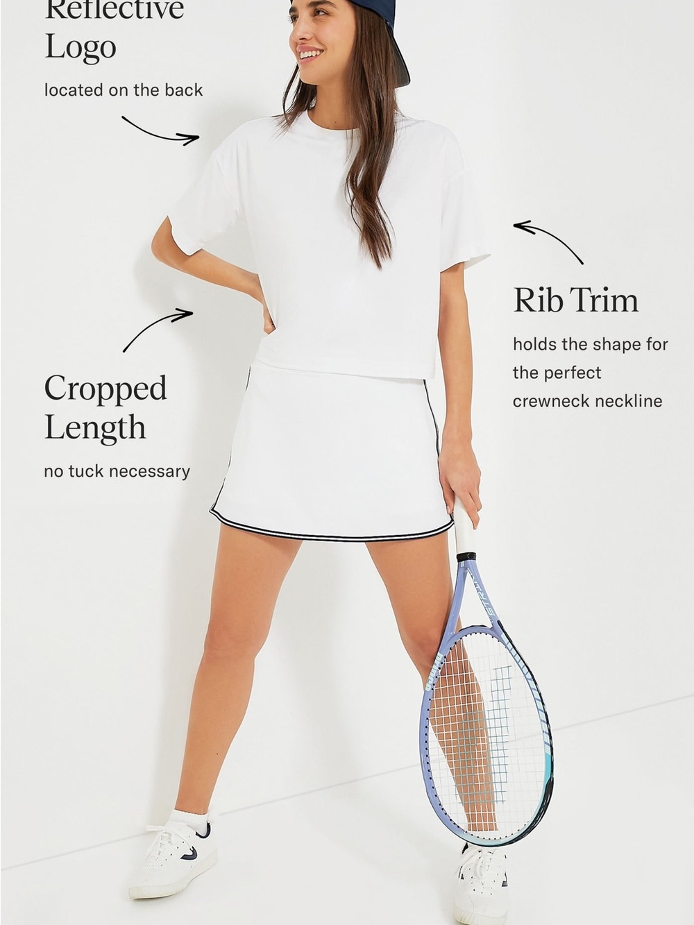 Tuckernuck White Cropped Performance Jersey Ryan Boyfriend Tee $78